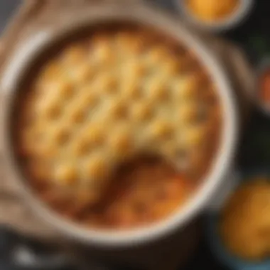 Hearty Hamburger Casserole A deliciously baked hamburger casserole topped with golden cheese