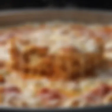 Bubbling Delight A close-up of a bubbling lasagna emerging from the oven