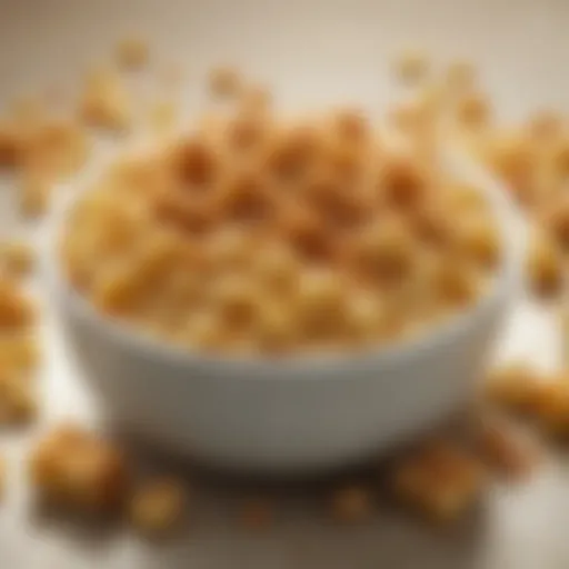 A creamy bowl of macaroni and cheese topped with breadcrumbs