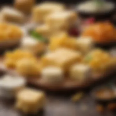 An assortment of gourmet cheeses ready for a macaroni dish