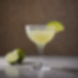 An elegant glass filled with a perfectly crafted margarita, showcasing the vibrant colors and textures of the cocktail.