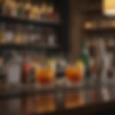 Elegant bar setup for cocktail experience