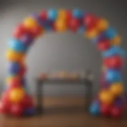 Colorful balloon arch inspired by classic cinema