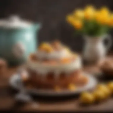 An elegant dessert made in a crock pot, presenting a delightful end to an Easter meal.