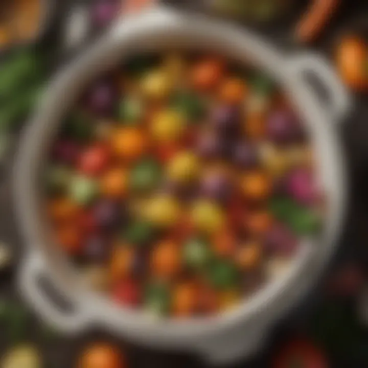 Colorful and vibrant slow-cooked vegetable medley, ideal for a refreshing Easter side dish.