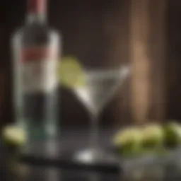 Elegant gin martini served in a classic glass