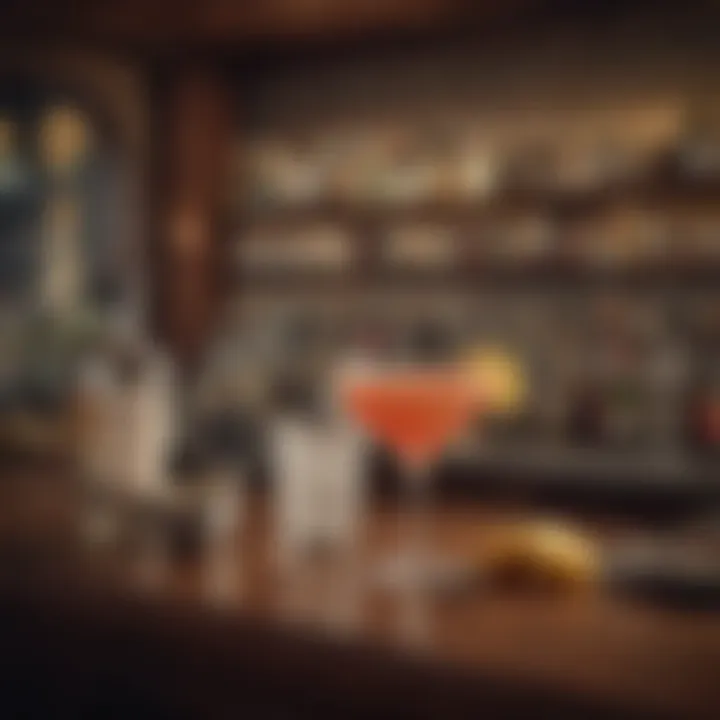 Historical cocktail bar with vintage decor