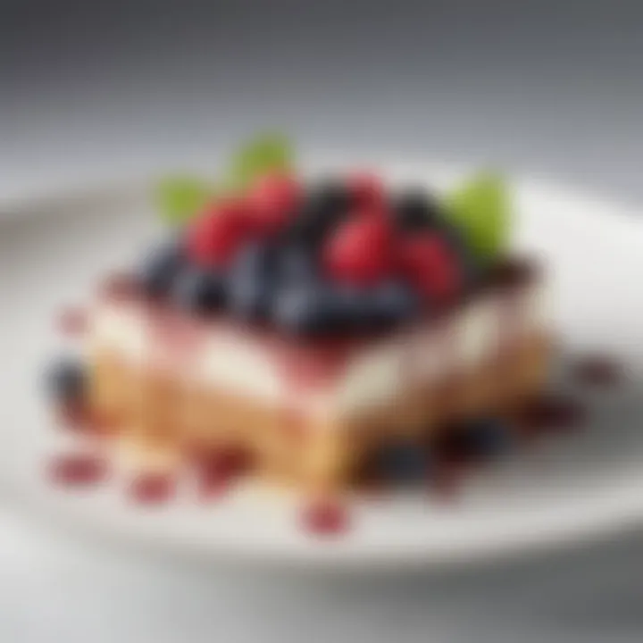 Decadent dessert made with no-carb ingredients and garnished with berries