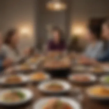 A group of friends enjoying a meal together over a video call, showcasing connection.