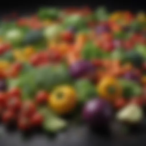 Colorful array of fresh vegetables