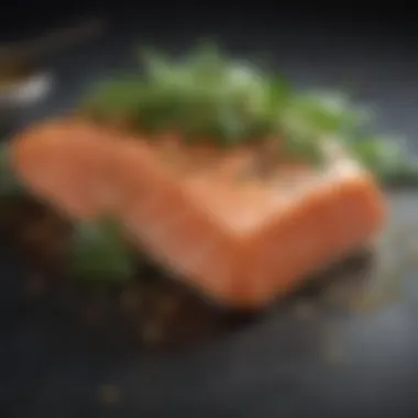 Savory salmon fillet garnished with herbs