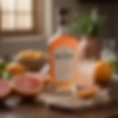 Fresh Ingredients for Don Julio Paloma Close-up of fresh ingredients for Don Julio Paloma including tequila and grapefruit soda