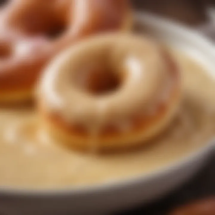 Close-up of a rich, creamy donut batter in a bowl, showcasing its smooth texture and consistency.