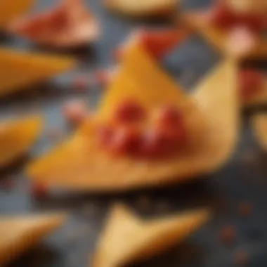 The Flavorful Essence of a Doritos Chip Close-up of a Doritos chip with seasoning