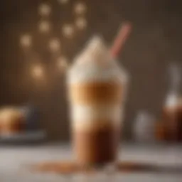 Vibrant frozen coffee drink with whipped cream