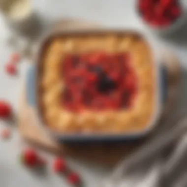 Delicious Bisquick Cobbler with Fruit Topping Freshly baked Bisquick cobbler topped with fruits