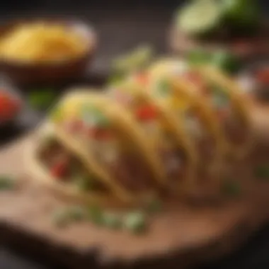 Delicious Taco Creation A flavorful taco filled with various toppings