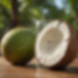 Refreshing coconut water for hydration