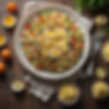 Vibrant Egg Salad with Colorful Ingredients A vibrant egg salad with colorful vegetables, beautifully arranged on a plate