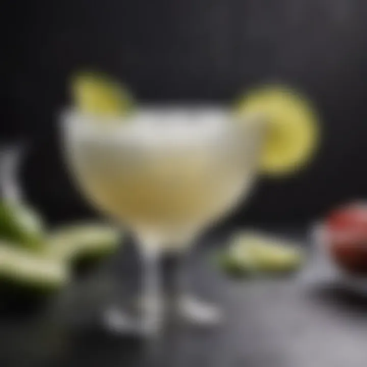 Artfully garnished frozen margarita ready for enjoyment