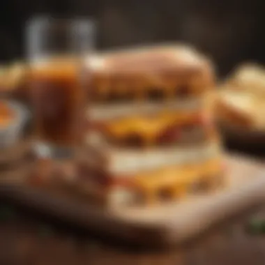 An elegant setup featuring various condiments and dips alongside grilled cheese slices