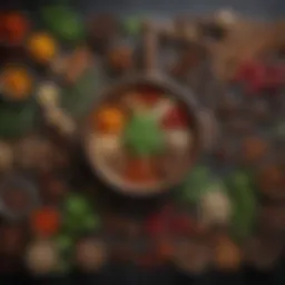 A vibrant assortment of spices and herbs