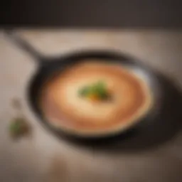 Elegant flat pancake pan showcasing a non-stick surface