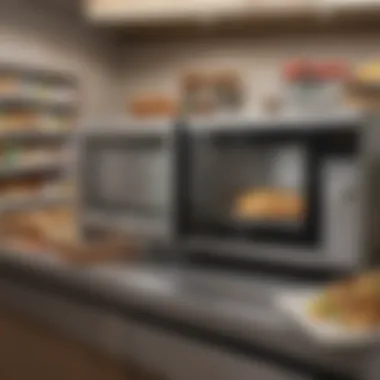 Microwave Variety in Retail An array of over-the-counter microwaves in a retail setting