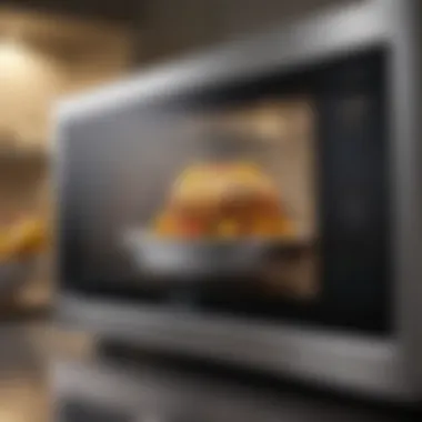 Detailed Microwave Specifications Close-up of microwave specifications and features display