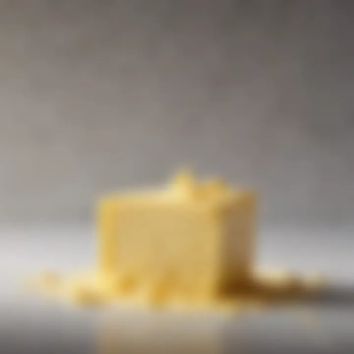 An artistic representation of butter showcasing its creamy texture and rich color