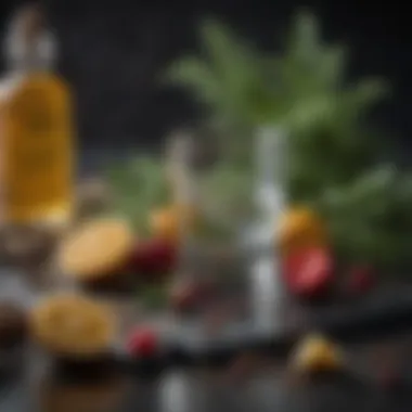 Botanical Ingredients in Gin Production A close-up of botanical ingredients used in crafting different gin profiles