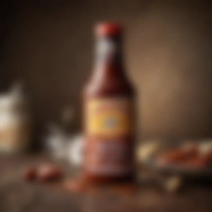 A bottle of Alabama barbecue sauce showcasing its unique texture and color