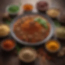 A vibrant array of Arabic spices and herbs used in vegan dishes