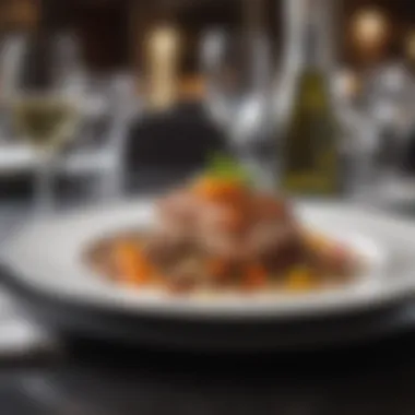 Sophisticated Ambiance of Fine Dining Elegant dining setup at a four-star restaurant