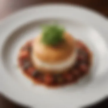 Artful Presentation of Culinary Masterpieces Gourmet dish presented artistically