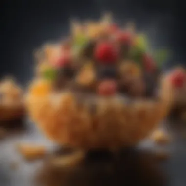 A close-up of an unusual ingredient with rich textures.