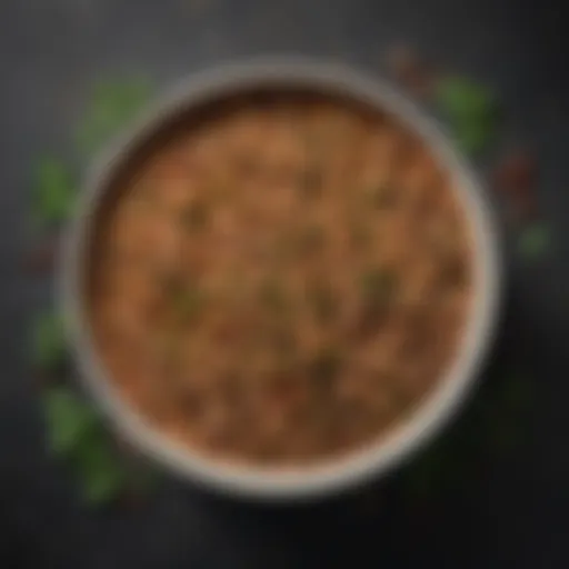 A vibrant display of cooked black-eyed peas with herbs and spices