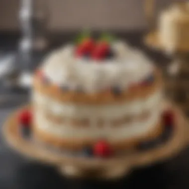 A decorated Cake Chantilly served on an elegant platter