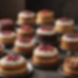 A visually enticing selection of cakes from a local bakery.