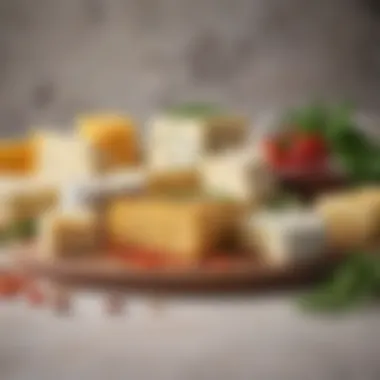 Assorted Keto-Friendly Cheeses An assortment of keto-friendly cheeses paired with fresh herbs and spices.