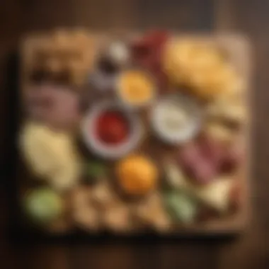 Cheesy Keto Snack Board A variety of cheesy keto snacks displayed on a rustic wooden board.