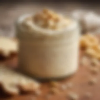 Close-up of a creamy cashew-based cheese spread