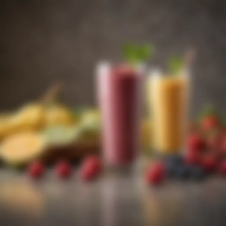 An array of fresh seasonal ingredients for smoothies