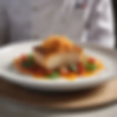 Culinary Artistry on a Plate An elegantly plated gourmet dish highlighting culinary artistry