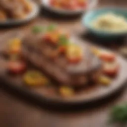 Sizzler Steak with vibrant garnishes