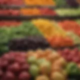 A vibrant display of fresh produce at Walmart showcasing seasonal fruits and vegetables