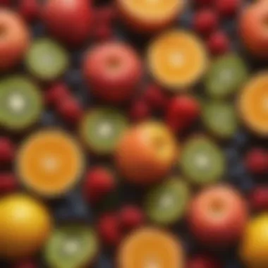 Fruits That Aid Digestion An assortment of colorful fruits known for their digestive benefits