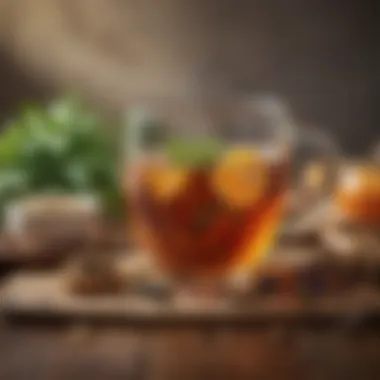 Natural Remedies for Digestive Comfort A calming herbal tea blend in a soothing setting