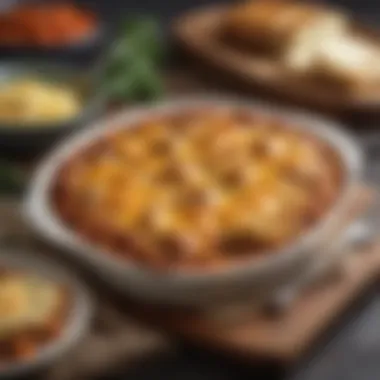 Hearty Meat and Cheese Casserole A hearty meat and cheese casserole, baked to perfection.