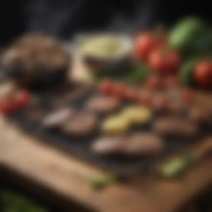 A selection of grilling tools and accessories arranged neatly, emphasizing preparation for grilling.